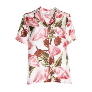 P.A.R.O.S.H. Short-Sleeved Floral Print Silk Shirt - NWT